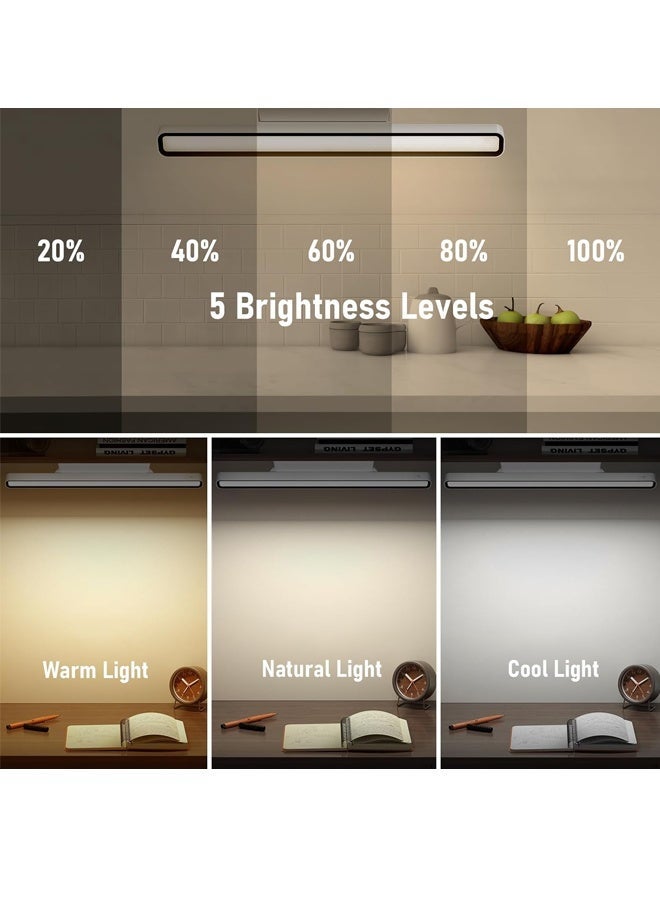 Motion Sensor LED Light Bar, Magnetic Rechargeable LED,  Wireless Motion Sensor Light with Adjustable Brightness, USB Rechargeable 3 Color Temperature Under Cabinet Lighting for Desk, Home Office, Under Shelf - Image 4